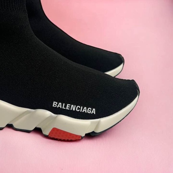 Balenciaga Speed Trainers Black Res White Sneaker Women Size 5 Runner Platform - Picture 6 of 10